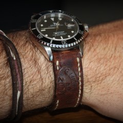 rolex submariner sur bracelet montre cuir ammo