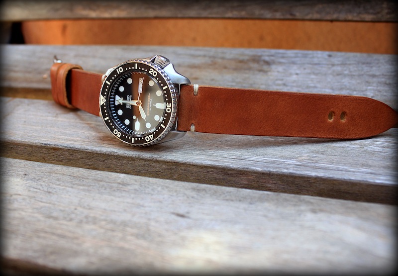 bracelet montre cuir canotage modele hunter pour seiko skx 007