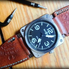 bell & ross sur bracelet montre cuir ammo